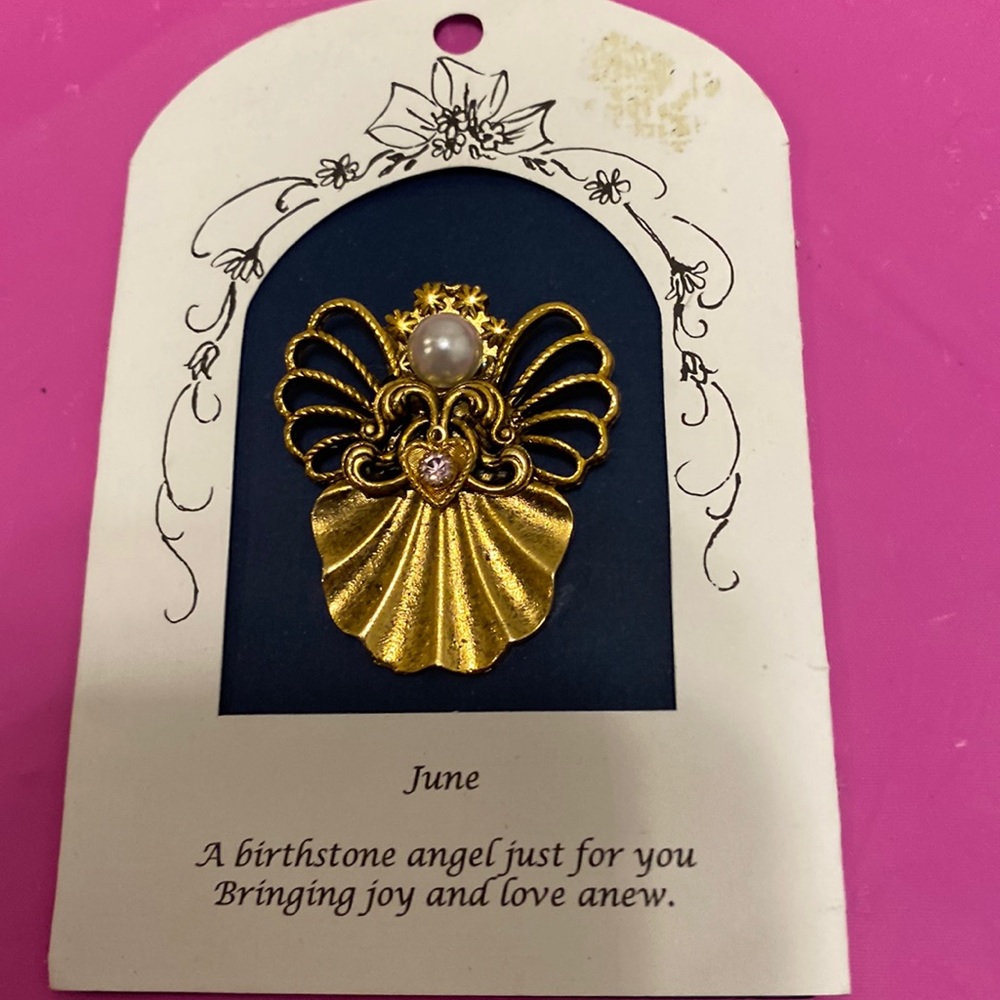 1995 Rosemary Nelson Pendant June Birthstone Angel